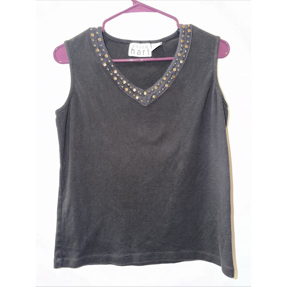 Kerem Hart Tank Top Black With Beads Size L